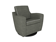 Dutailier D03191-15-9900 Upholstered Mocha Swivel Glider- Pebble Taupe Self-Welted Seat & Back Cushion