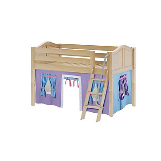 Maxtrix Easy Rider 27 Low Loft Bed with Angle Ladder and Curtain