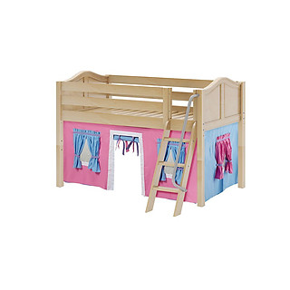 Maxtrix Easy Rider 28 Low Loft Bed with Angle Ladder and Curtain