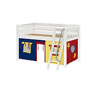 Maxtrix Easy Rider 29 Low Loft Bed with Angle Ladder and Curtain