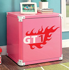 Furniture of America Power Racer Night Stand Pink