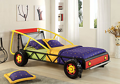 Furniture of America Racer Twin Bed Red/ Yellow