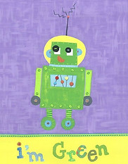 Little Acorn I'm Green Robot Wall Art