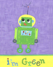 Little Acorn I'm Green Robot Wall Art