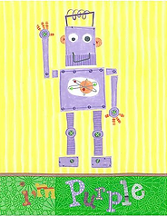 Little Acorn I'm Purple Robot Wall Art
