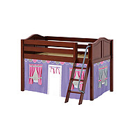 Maxtrix Easy Rider 56 Low Loft Bed with Angle Ladder and Curtain