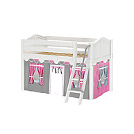 Maxtrix Easy Rider 57 Low Loft Bed with Angle Ladder and Curtain
