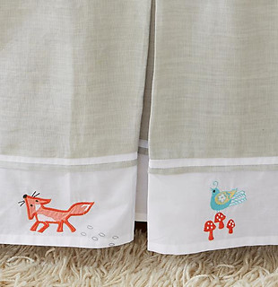 Little Acorn Fox and the Finch Crib Skirt