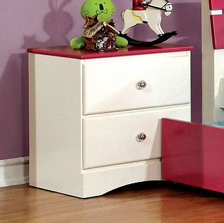 Furniture of America Kimmel Nightstand Pink & White