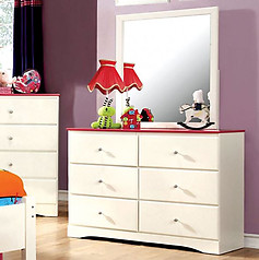 Furniture of America Kimmel Dresser Pink & White