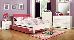 Furniture of America Kimmel Collection 4-Piece Set Pink & White