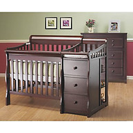 Sorelle Furniture Newport Porta Crib with Changer Merlot