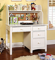 Furniture of America Omnus Desk with Hutch White