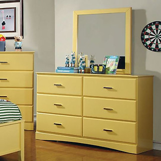 Furniture of America Prismo Dresser Yellow