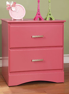 Furniture of America Prismo Nightstand Pink