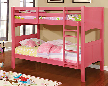 Furniture of America Prismo II Bunk Bed Pink