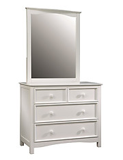 Bolton Furniture Wakefield 4-Drawer Dresser and Mirror Set White