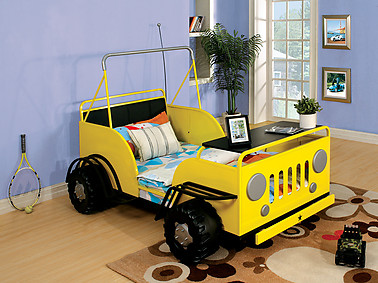 Furniture of America Trekker II Twin Bed Yellow