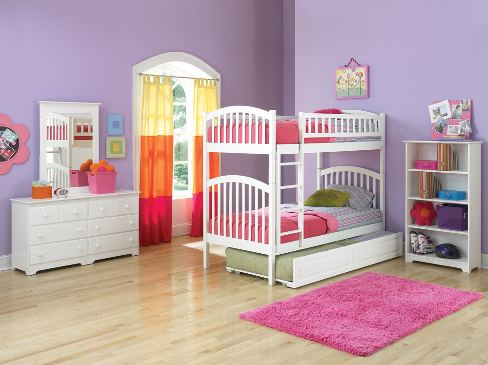 Atlantic Furniture Richland Bunk Bed Twin over Twin White