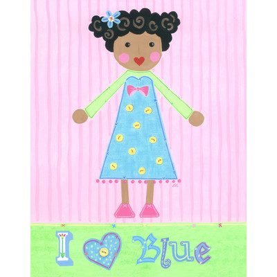 Little Acorn I Love Blue Wall Art- Bluebell