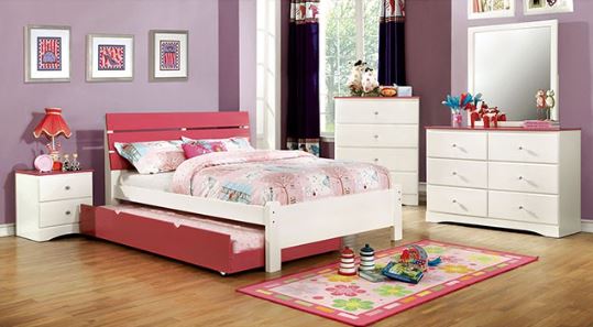 Furniture of America Kimmel Collection 4-Piece Set Pink & White