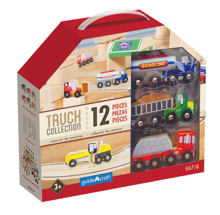 Guidecraft Wooden Truck Collection Set of 12